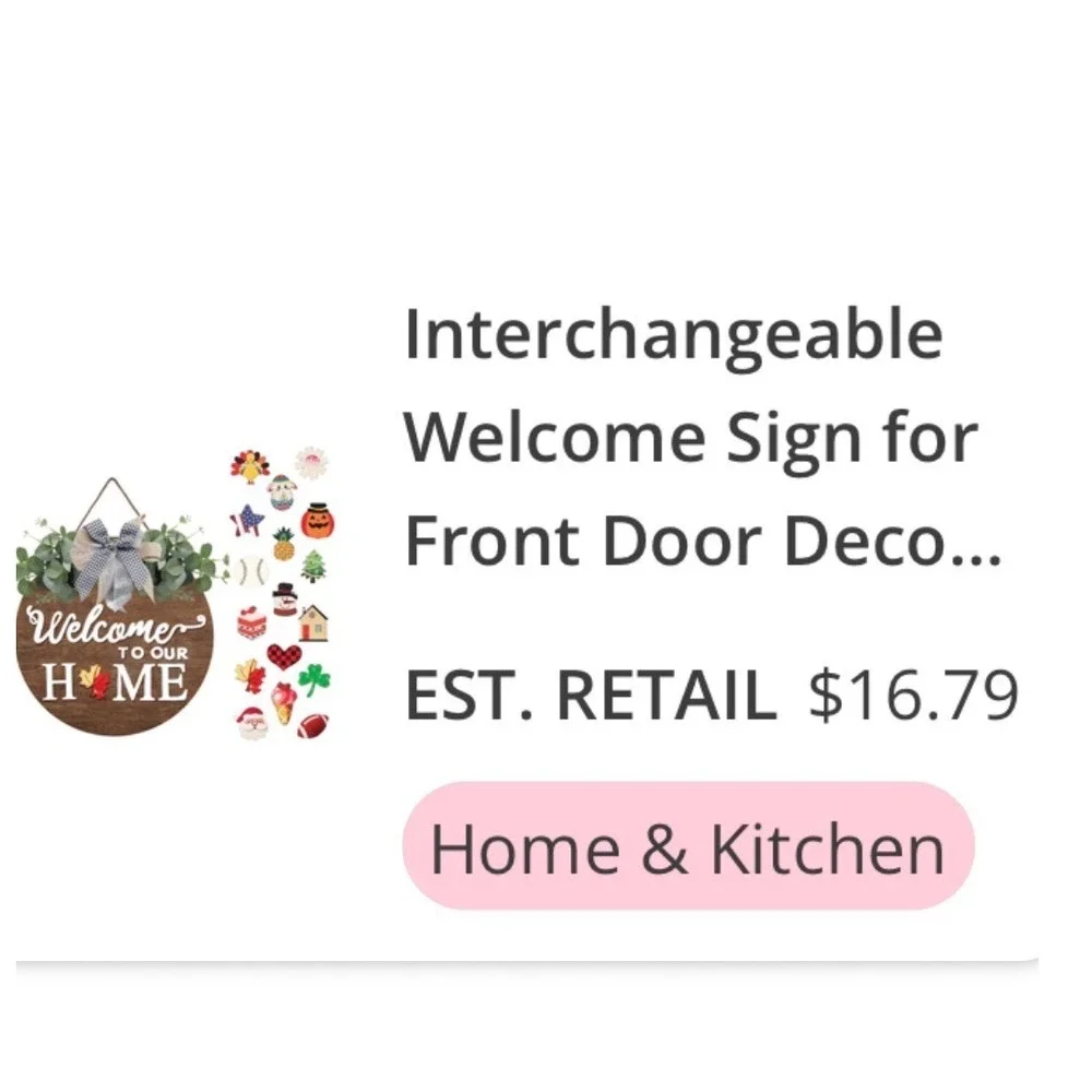 Interchangeable Welcome To Our Home Sign 12in Round Wood Farmhouse Door Decor